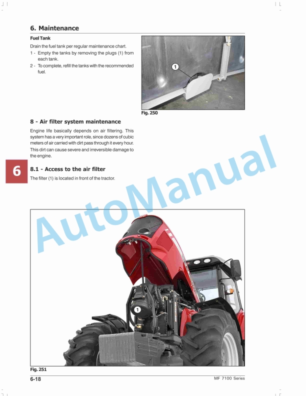 Massey Ferguson MF7100 Tractors Operators Manual 6287050M1-3