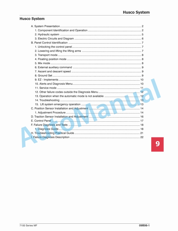 Massey Ferguson MF7100 Tractors Workshop Manual 6285252M1-3
