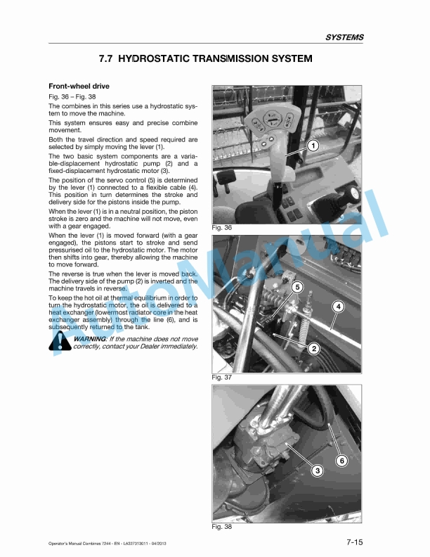 Massey Ferguson MF7244 Activa Tractor Original Operators Manual LA327313011-4