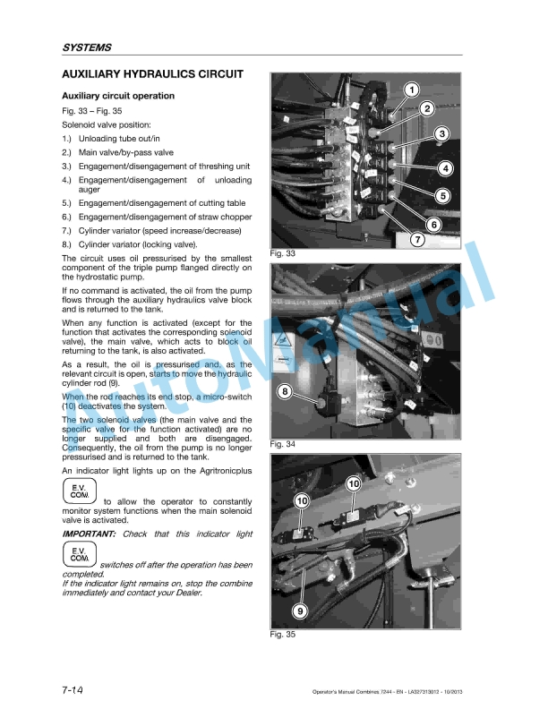 Massey Ferguson MF7244 Activa Tractor Original Operators Manual LA327313012-4