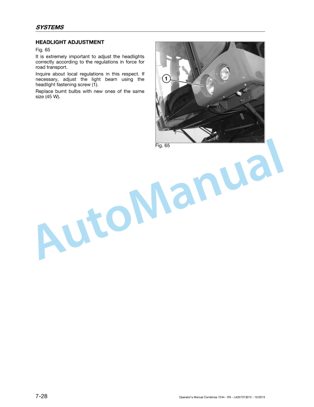 Massey Ferguson MF7244 Activa Tractor Original Operators Manual LA327313012-5
