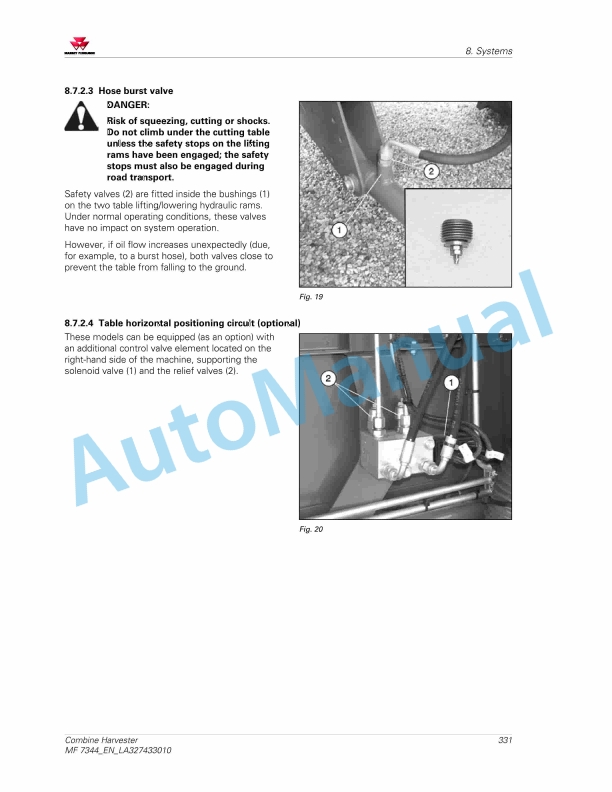 Massey Ferguson MF7344 Combine Harvester Operators Manual LA327433010-4