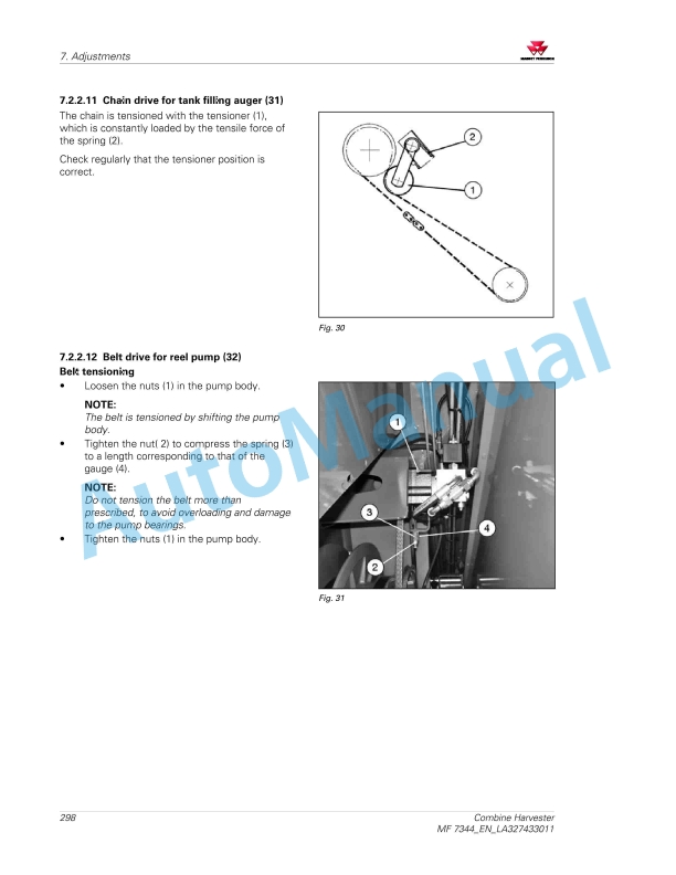 Massey Ferguson MF7344 Combine Harvester Operators Manual LA327433011-3
