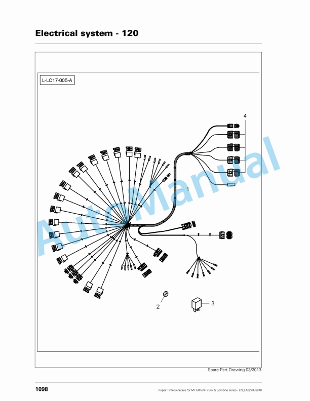 Massey Ferguson MF7345-MF7347 S Combine Series Repair Time Schedule LA327385010-5