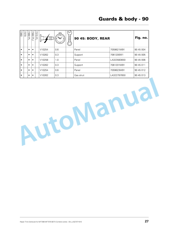 Massey Ferguson MF7360-MF7370 Beta Combine Series Repair Time Schedule-3