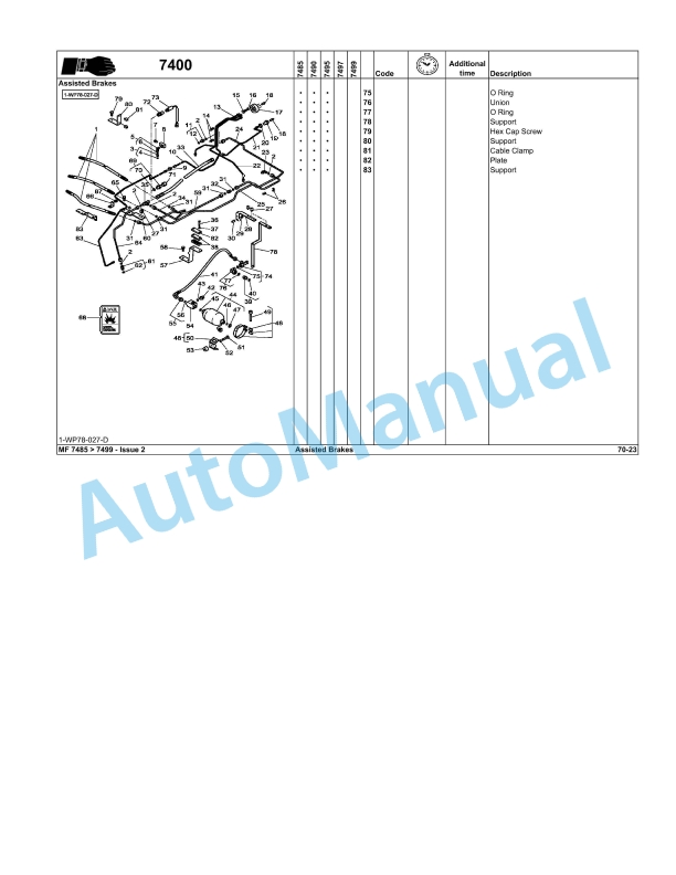 Massey Ferguson MF7400 Repair Time Schedule 4346623M1-2