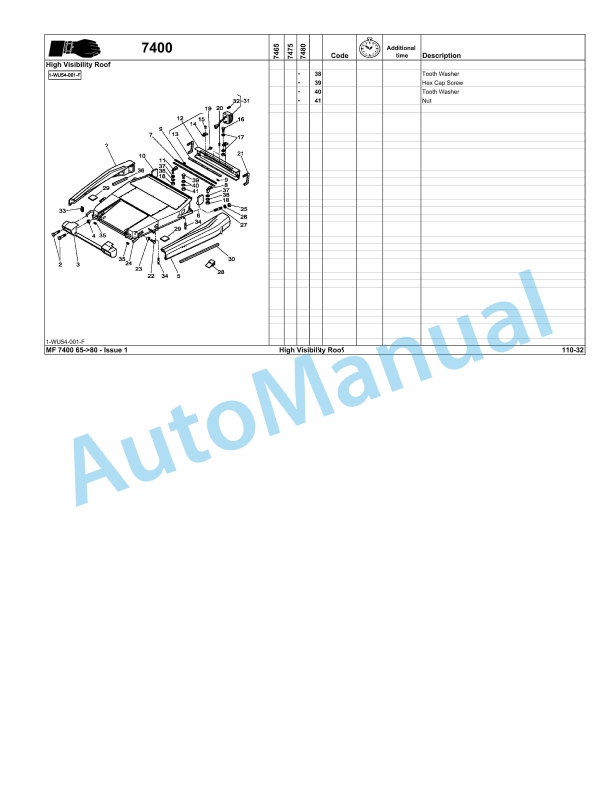 Massey Ferguson MF7400 Repair Time Schedule 4346816M1-4
