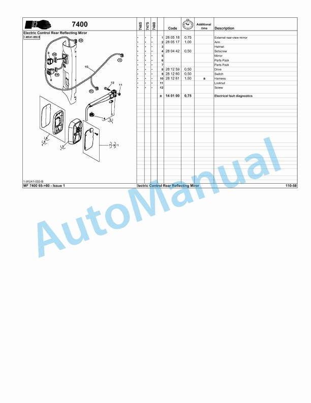 Massey Ferguson MF7400 Repair Time Schedule 4346816M1-5