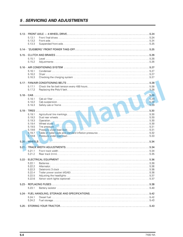 Massey Ferguson MF7400 Series Tractors Operator Instruction Book 4315435M1-3