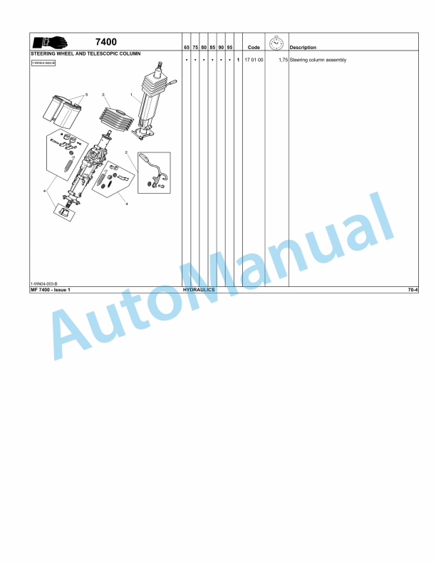 Massey Ferguson MF7400 Series Tractors Repair Time Schedule 3378688M2-2