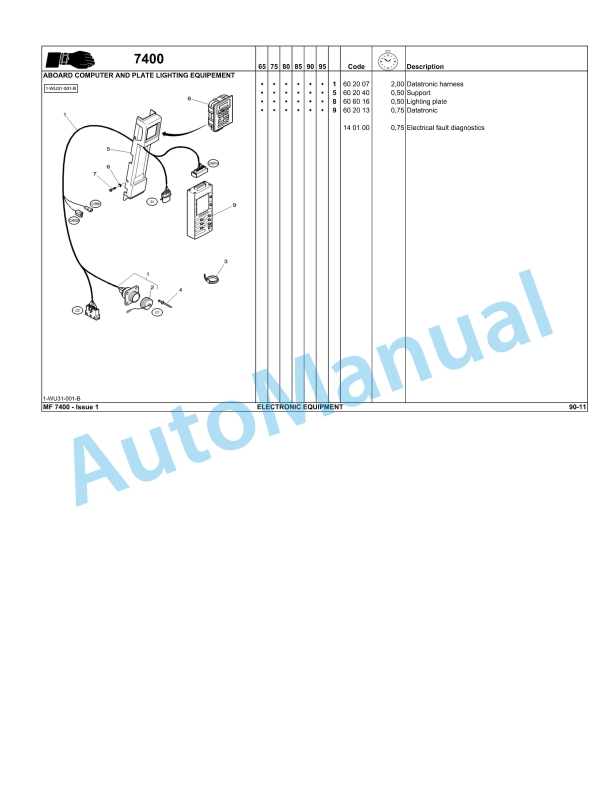 Massey Ferguson MF7400 Series Tractors Repair Time Schedule 3378688M2-3