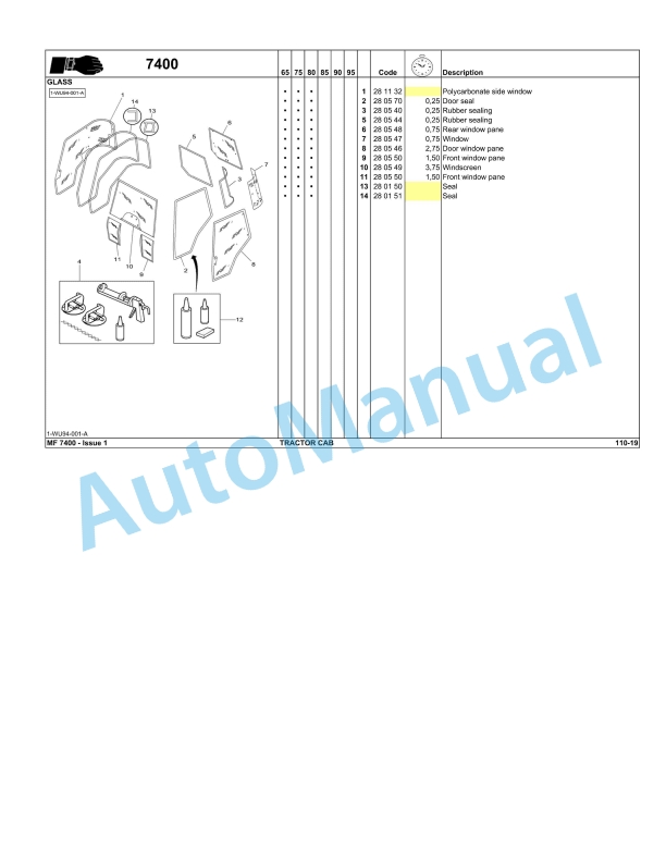 Massey Ferguson MF7400 Series Tractors Repair Time Schedule 3378688M2-4