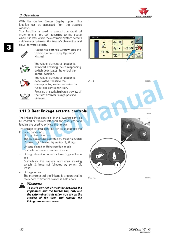 Massey Ferguson MF7600 Deluxe And Premium Versions Operators Manual 4373396M2-4