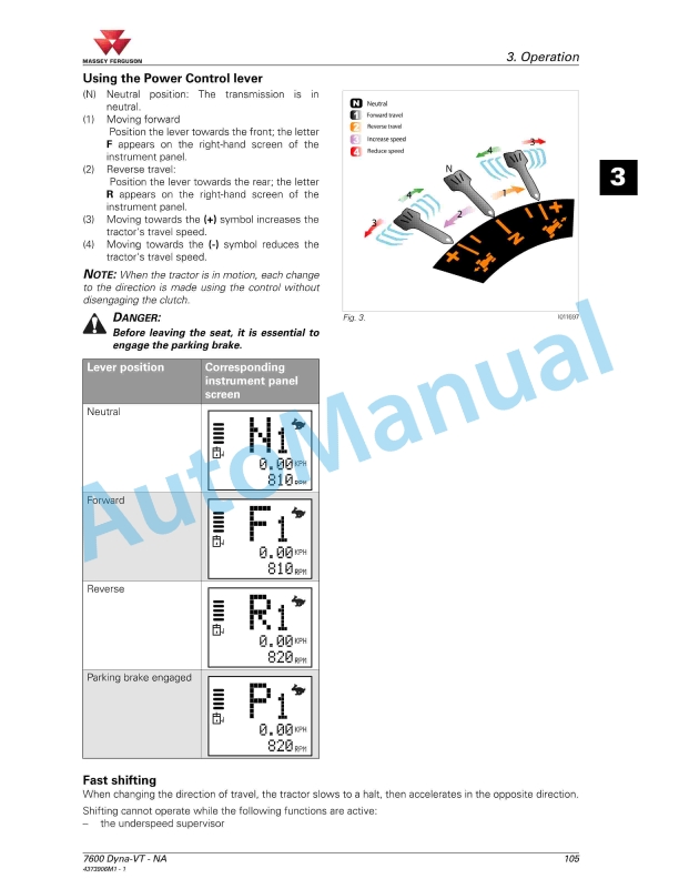 Massey Ferguson MF7600 Deluxe And Premium Versions Operators Manual 4373906M1-2