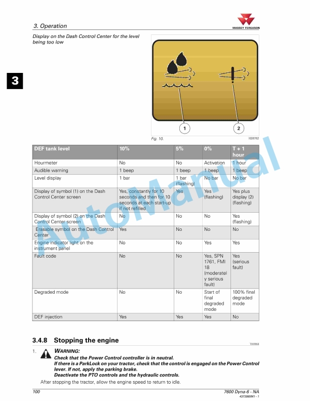 Massey Ferguson MF7600 Deluxe And Premium Versions Operators Manual 4373985M1-2