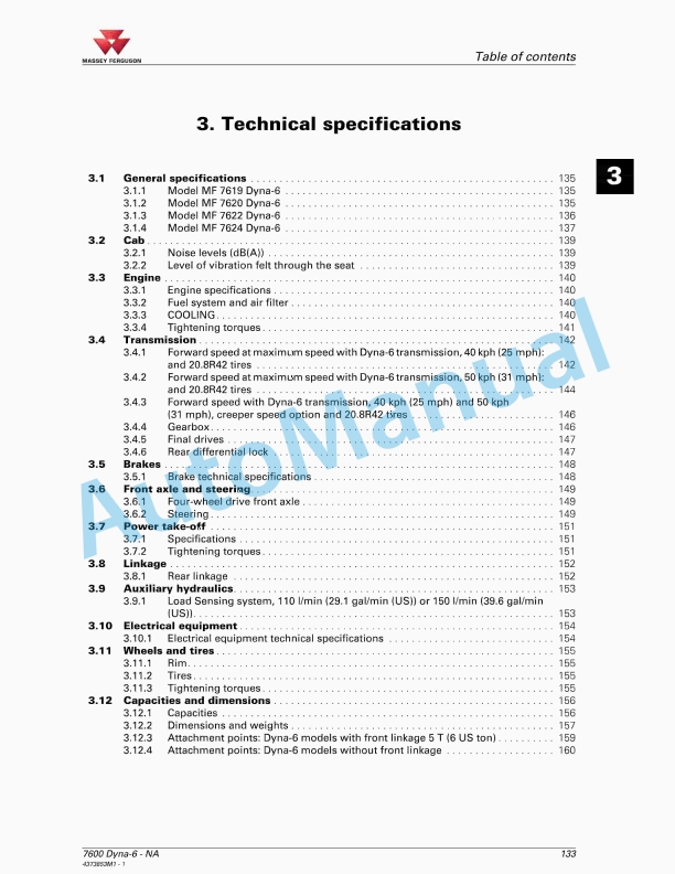 Massey Ferguson MF7600 Series Tractor Operators Manual 4373853M1-4