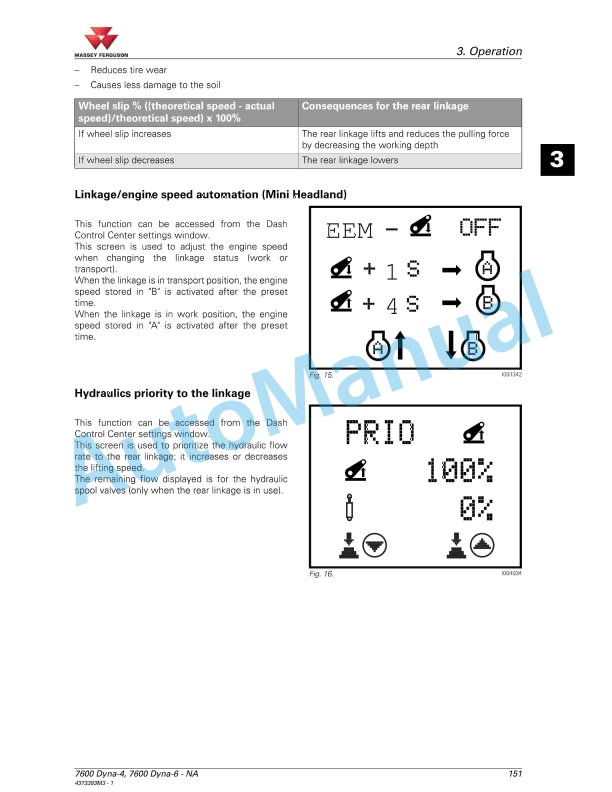 Massey Ferguson MF7600 Series Tractors Operators Manual 4373393M3-3