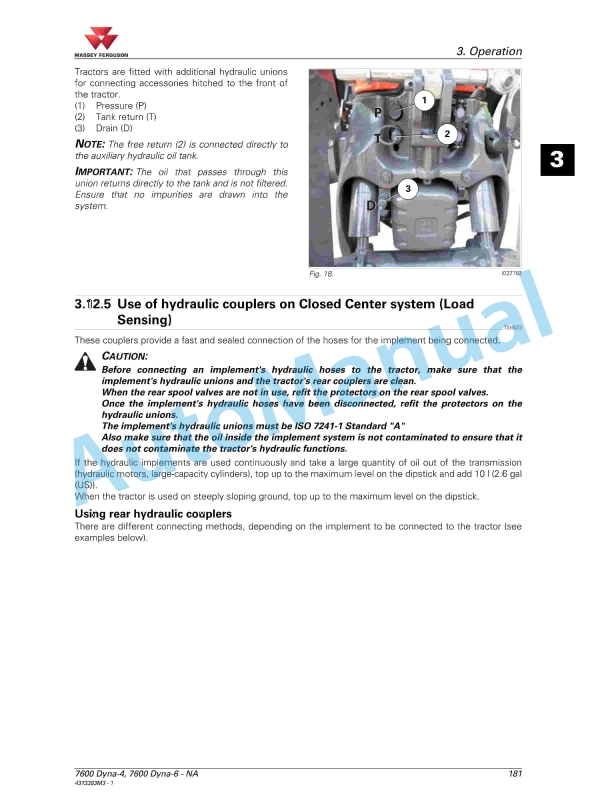 Massey Ferguson MF7600 Series Tractors Operators Manual 4373393M3-5