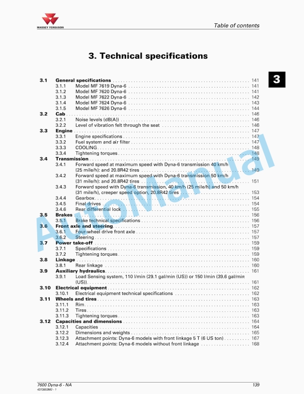 Massey Ferguson MF7600 Series Tractors Operators Manual 4373853M2-4