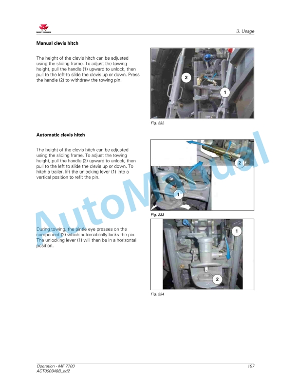 Massey Ferguson MF7700 Efficient And Exclusive Version Operators Manual ACT000848B-3