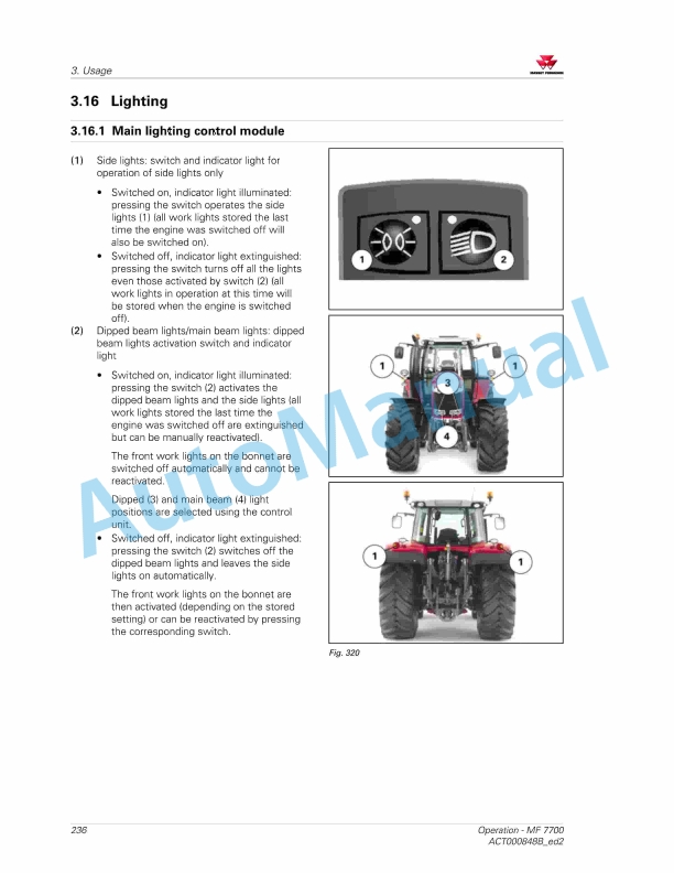 Massey Ferguson MF7700 Efficient And Exclusive Version Operators Manual ACT000848B-5