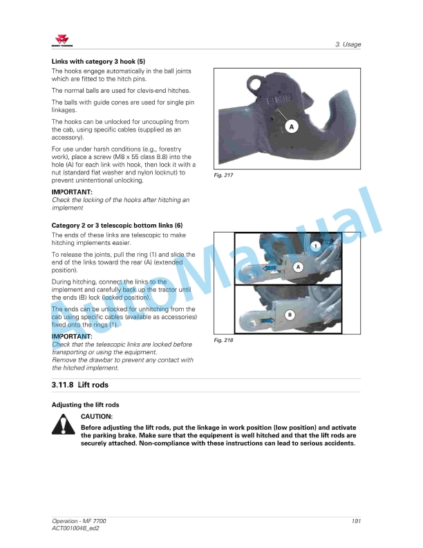 Massey Ferguson MF7700 Efficient And Exclusive Version Operators Manual ACT001004B-3