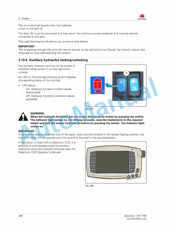 Massey Ferguson MF7700 Efficient And Exclusive Version Operators Manual ACT001095B-4