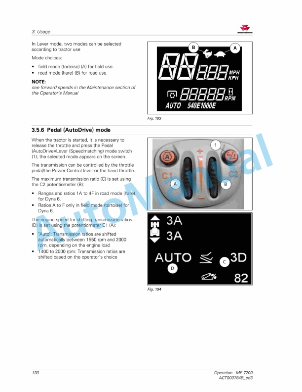 Massey Ferguson MF7700 Essential Versions Operators Manual ACT000784B-2