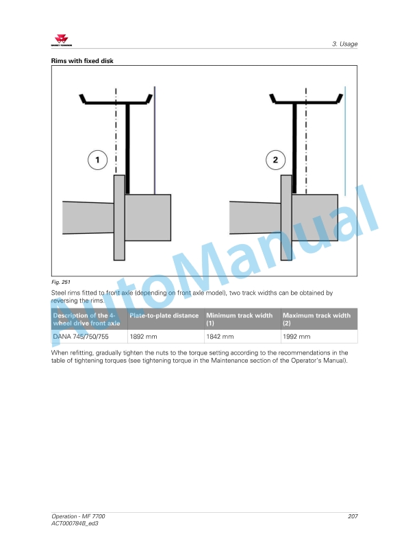 Massey Ferguson MF7700 Essential Versions Operators Manual ACT000784B-5