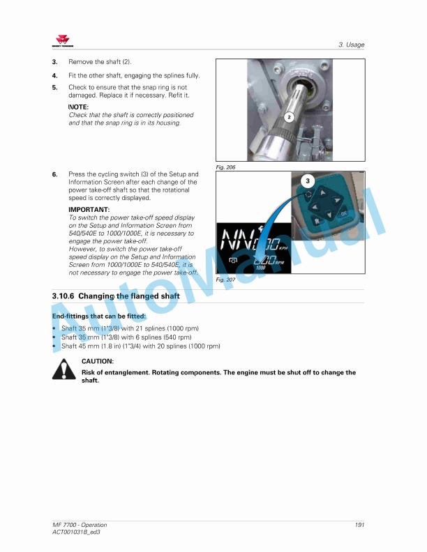 Massey Ferguson MF7700 Essential Versions Operators Manual ACT001031B-3