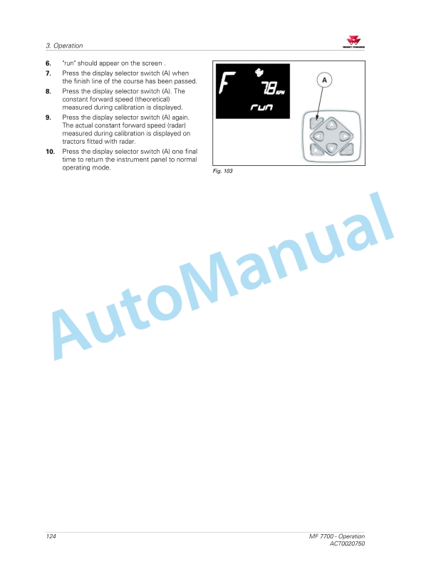 Massey Ferguson MF7700 Essential Versions Operators Manual ACT0020750-2