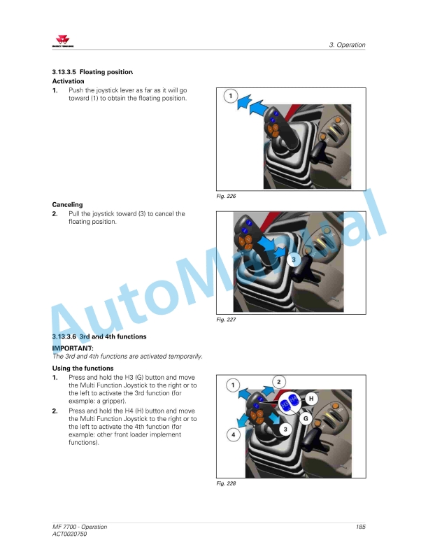 Massey Ferguson MF7700 Essential Versions Operators Manual ACT0020750-4