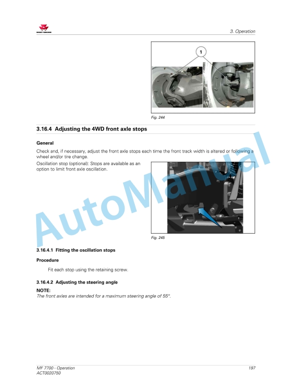 Massey Ferguson MF7700 Essential Versions Operators Manual ACT0020750-5