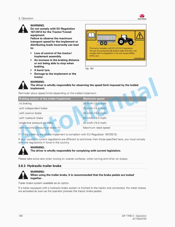 Massey Ferguson MF7700 S Efficient And Exclusive Version Operators Manual ACT0033720-2