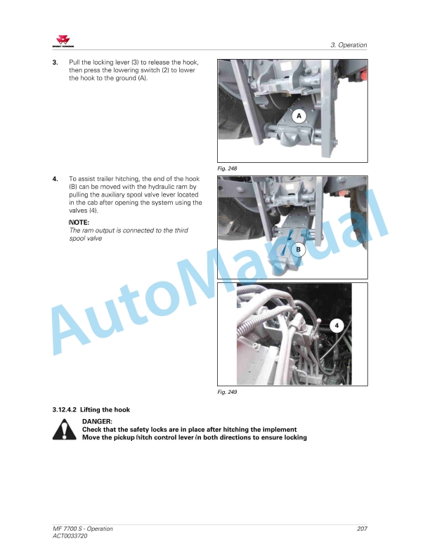 Massey Ferguson MF7700 S Efficient And Exclusive Version Operators Manual ACT0033720-3