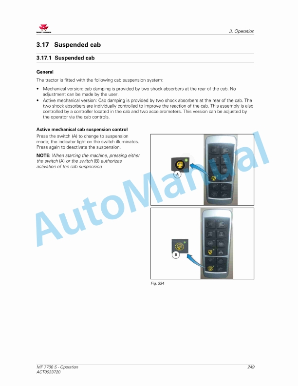 Massey Ferguson MF7700 S Efficient And Exclusive Version Operators Manual ACT0033720-5