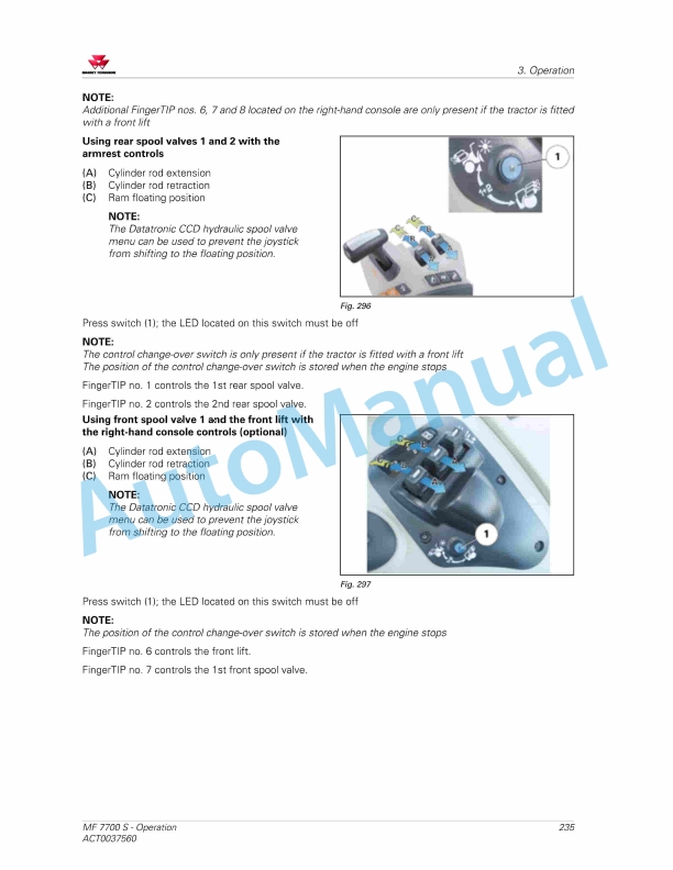 Massey Ferguson MF7700 S Efficient And Exclusive Version Operators Manual ACT0037560-4