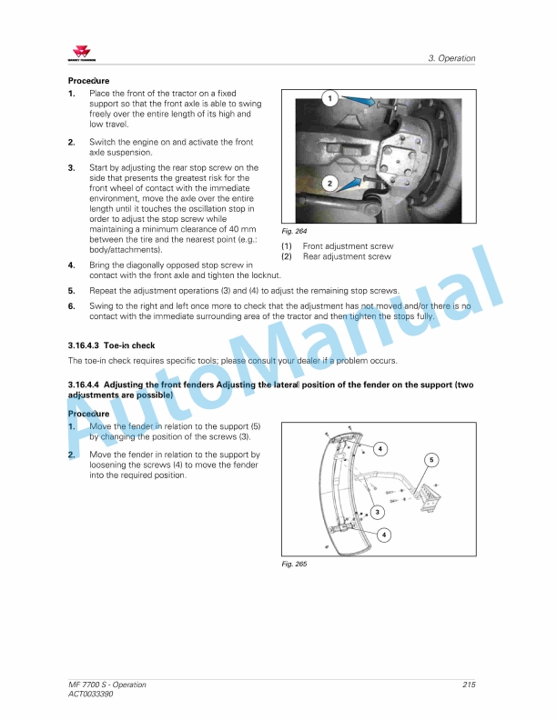 Massey Ferguson MF7700 S Essential Versions Operators Manual ACT0033390-5