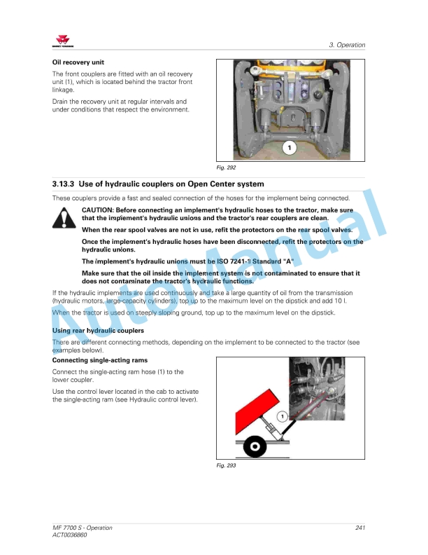 Massey Ferguson MF7700 S Essential Versions Operators Manual ACT0036860-4