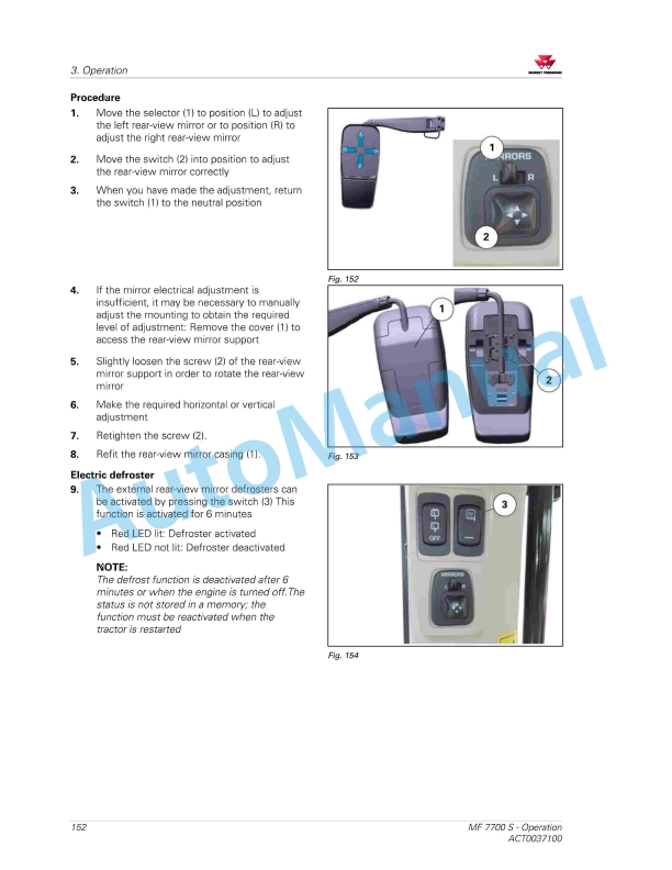 Massey Ferguson MF7700 S Essential Versions Operators Manual ACT0037100-2
