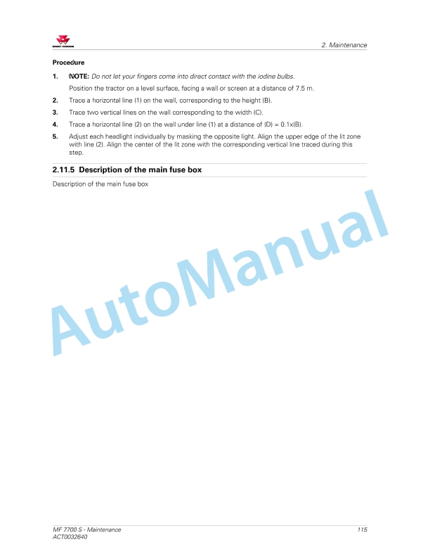 Massey Ferguson MF7700 S Series Tractors Operators Manual ACT0032640-2