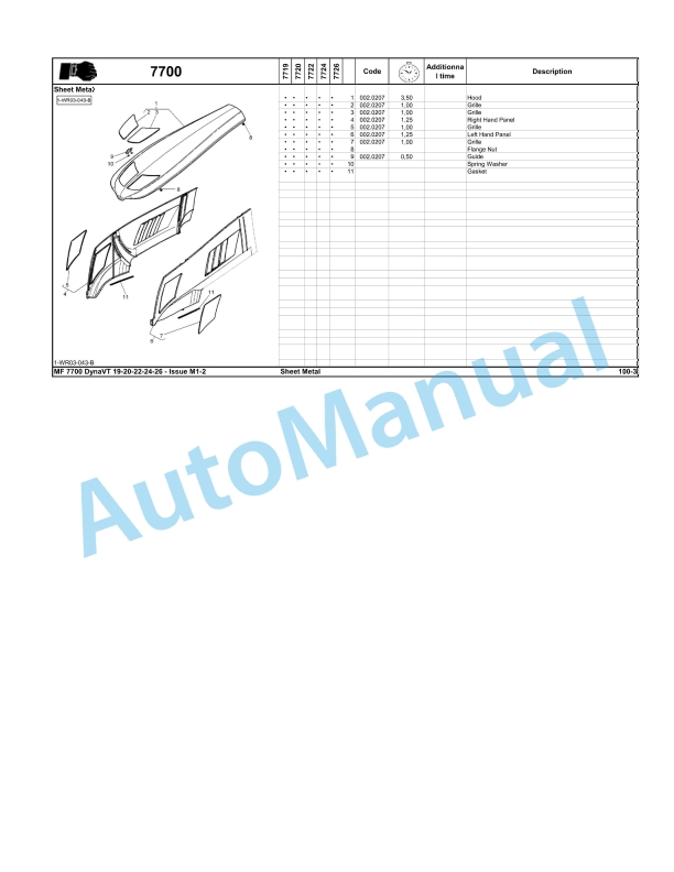Massey Ferguson MF7700 Series Tractor Repair Time Schedule-4