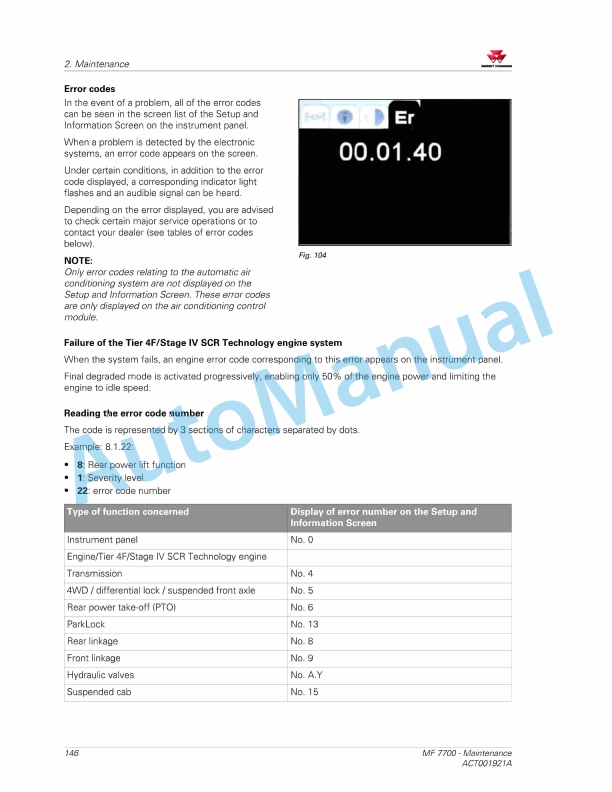 Massey Ferguson MF7700 Series Tractors Operators Manual ACT001921A-3