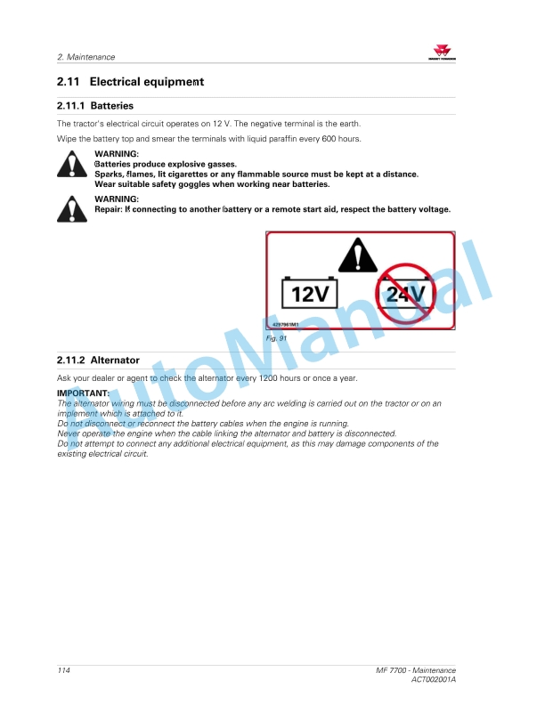 Massey Ferguson MF7700 Series Tractors Operators Manual ACT002001A-2