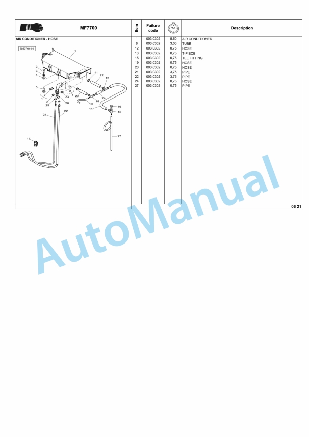 Massey Ferguson MF7700 Tractors Repair Time Schedule ACW6826610-4