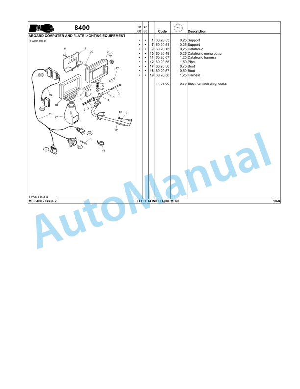 Massey Ferguson MF8400 Series Tractors Repair Time Schedule 3378867M2-3