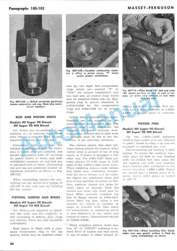 Massey Ferguson MF85, MF88, MF Super 90, MF Super 90 WR Shop Service Manual-2