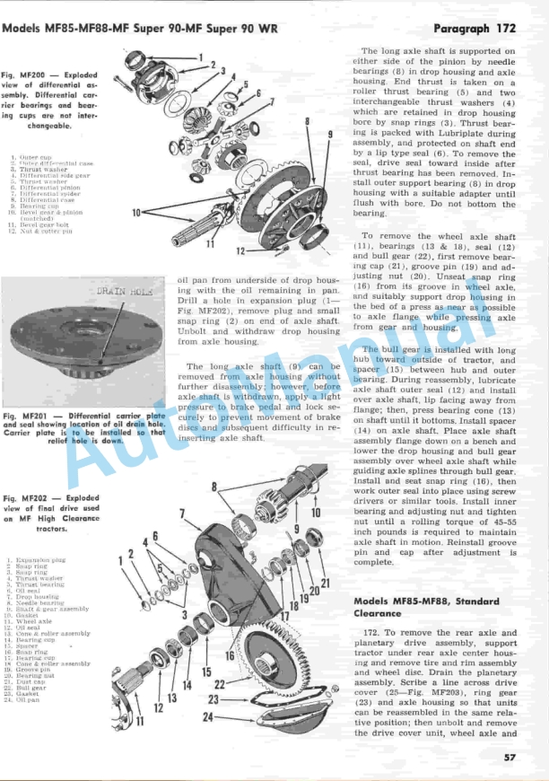 Massey Ferguson MF85, MF88, MF Super 90, MF Super 90 WR Shop Service Manual-5