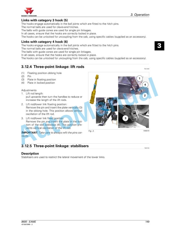 Massey Ferguson MF8600 Series Tractors Operators Manual 4315972M5-2