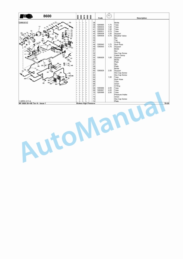 Massey Ferguson MF8650, MF8660, MF8670, MF8680, MF8690 Tractor Labor Chart 4373046M1 2 Massey Ferguson MF8650, MF8660, MF8670, MF8680, MF8690 Tractor Labor Chart 4373046M1 - Image 2